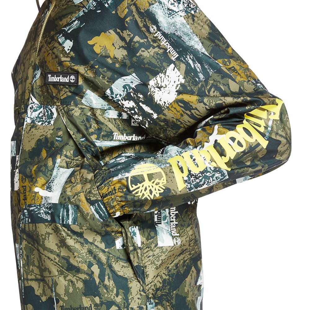 Timberland Μπουφαν Ανδρικα Πρασινο - Urban Camo Windbreaker - Greece 9328165-JZ